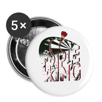 Dartscheibe mit Dartpfeilen Triple King - Buttons groß 56 mm (5er Pack) - Weiß - Vorne