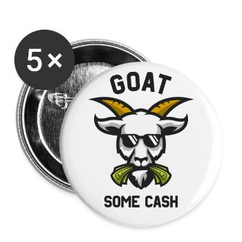 Goat some cash funny goat eats money - Buttons large 2.2''/56 mm (5-pack) - white - Front