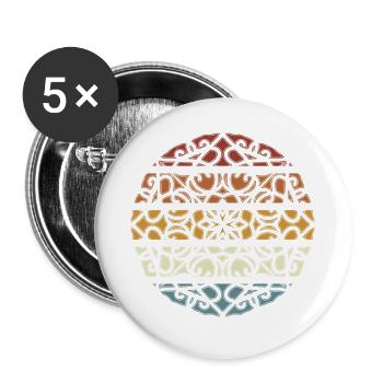 Yoga & Méditation, Namaste, Mandala - Lot de 5 grands badges (56 mm) - blanc - Devant