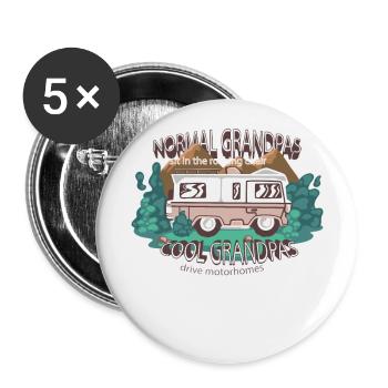 Les grands-pères cool conduisent un camping-car - Lot de 5 grands badges (56 mm) - blanc - Devant