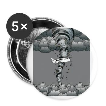 Tornado Plane Storm Weather - Buttons large 2.2''/56 mm (5-pack) - white - Front
