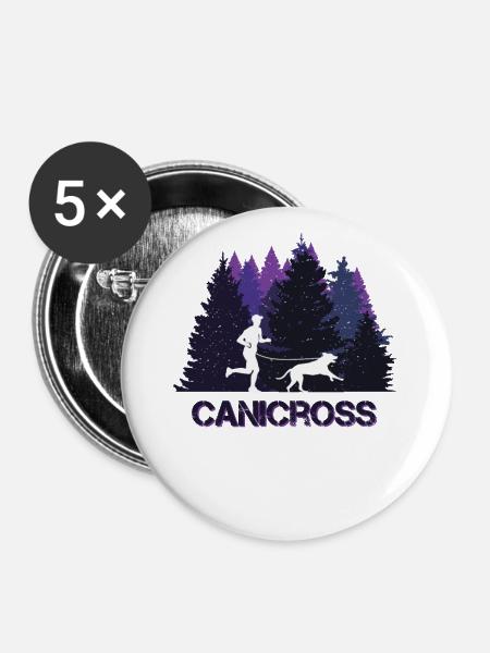 Canicross, jogging and dog sports off-road - Buttons large 2.2''/56 mm (5-pack) - white