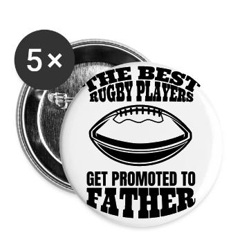 Father Football Papa Rugby Dad Gift Footballer - Buttons large 2.2''/56 mm (5-pack) - white - Front