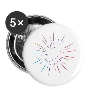 Roue du Rhône colorée avec gymnastique rhénane - Lot de 5 grands badges (56 mm) - blanc - Devant