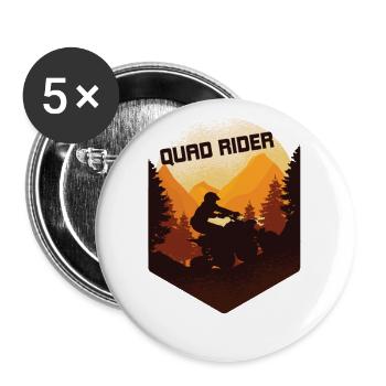 Quad in the beautiful nature - Buttons large 2.2''/56 mm (5-pack) - white - Front