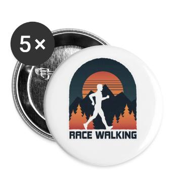 Walking, walking in the beautiful nature - Buttons large 2.2''/56 mm (5-pack) - white - Front