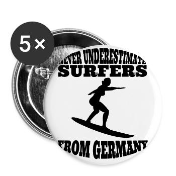 surf Allemagne Planche de surf Surf surf - Lot de 5 grands badges (56 mm) - blanc - Devant