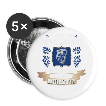 Hessischer Äppler, Apfelwein - Buttons groß 56 mm (5er Pack) - Weiß - Vorne