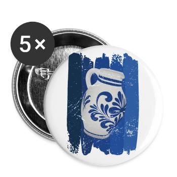 Hessian Äppler, cider - Buttons large 2.2''/56 mm (5-pack) - white - Front