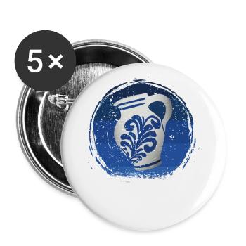 Hessian Äppler, cider - Buttons large 2.2''/56 mm (5-pack) - white - Front