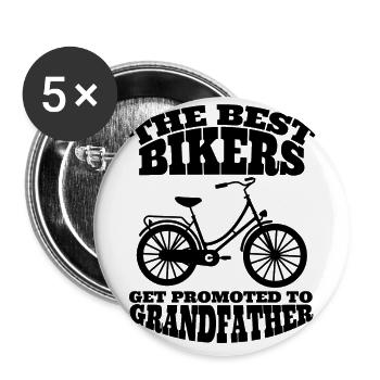 Radeln Dad Fahrrad Opa Fahrradtour Vater Radfahren - Buttons groß 56 mm (5er Pack) - Weiß - Vorne