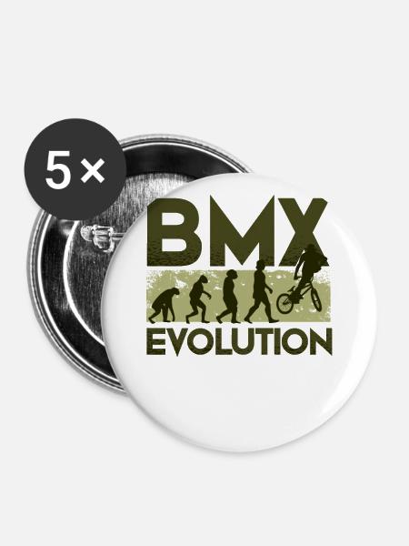 BMX Evolution - Buttons groß 56 mm (5er Pack) - Weiß