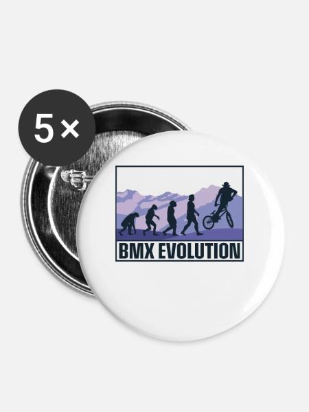 BMX Evolution - Buttons groß 56 mm (5er Pack) - Weiß