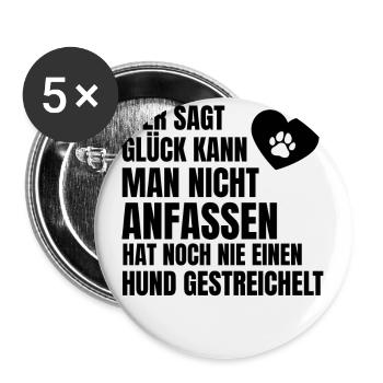 Hund Schäferhund Dackel Pudel Retriever Hunde Dog - Buttons groß 56 mm (5er Pack) - Weiß - Vorne