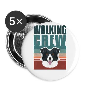 Equipage, Border Collie - Lot de 5 grands badges (56 mm) - blanc - Devant