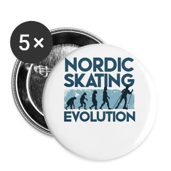 Nordic Skating Evolution - Buttons groß 56 mm (5er Pack) - Weiß - Vorne