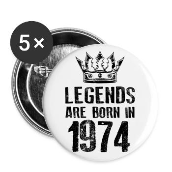 1974 legends born in - Lot de 5 grands badges (56 mm) - blanc - Devant