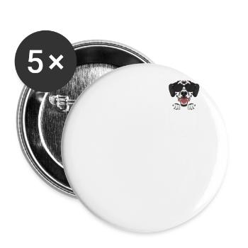 Dalmatien dans la poche thoracique - Lot de 5 grands badges (56 mm) - blanc - Devant
