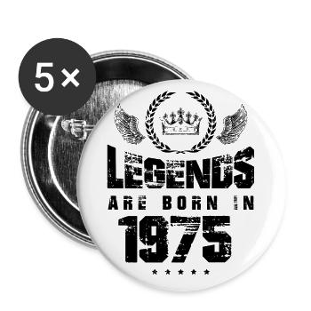 1975 legends born in - Buttons groß 56 mm (5er Pack) - Weiß - Vorne