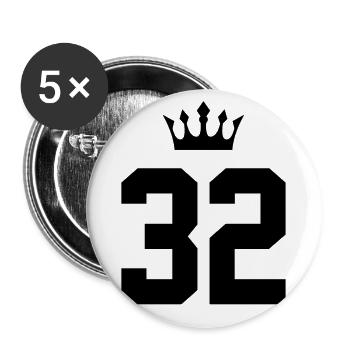 32 Number crown - Buttons large 2.2''/56 mm (5-pack) - white - Front