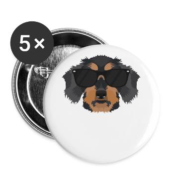 My rough-haired dachshund is the coolest - Buttons large 2.2''/56 mm (5-pack) - white - Front