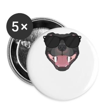 My Staffordshire Bull Terrier is the coolest - Buttons large 2.2''/56 mm (5-pack) - white - Front