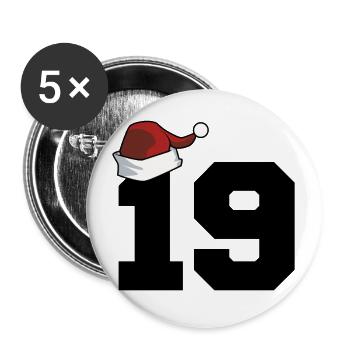 19 Zahl Weihnachten - Buttons groß 56 mm (5er Pack) - Weiß - Vorne