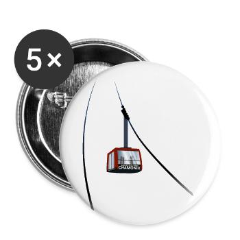 Gondola Aiguille du Midi Chamonix leewarddesign - Buttons large 2.2''/56 mm (5-pack) - white - Front