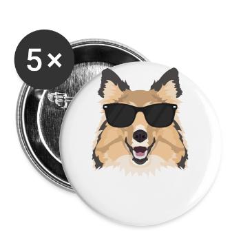 My Shetland Sheepdog is the coolest - Buttons large 2.2''/56 mm (5-pack) - white - Front