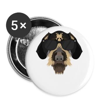 My German wire hair is the coolest - Buttons large 2.2''/56 mm (5-pack) - white - Front
