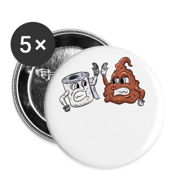 Papier toilette - Lot de 5 grands badges (56 mm) - blanc - Devant