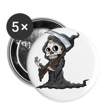 The Grim Reaper - Buttons large 2.2''/56 mm (5-pack) - white - Front