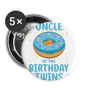 Mom of the Birthday Twins - Buttons large 2.2''/56 mm (5-pack) - white - Front