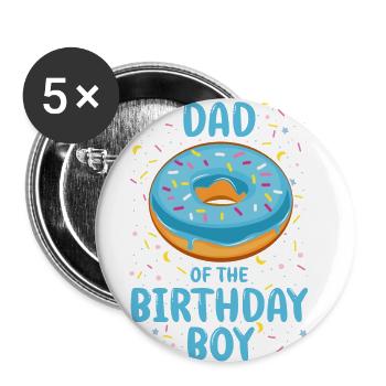 Vater des Geburtstagskindes Junge - Buttons groß 56 mm (5er Pack) - Weiß - Vorne
