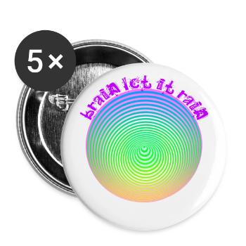 brain let it rain - Buttons groß 56 mm (5er Pack) - Weiß - Vorne