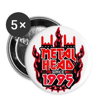 METALHEAD since 1995 - Buttons large 2.2''/56 mm (5-pack) - white - Front