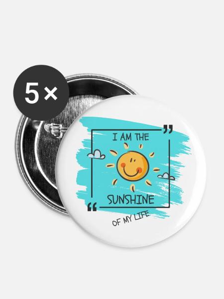 I am the Sunshine of my life - Buttons large 2.2''/56 mm (5-pack) - white