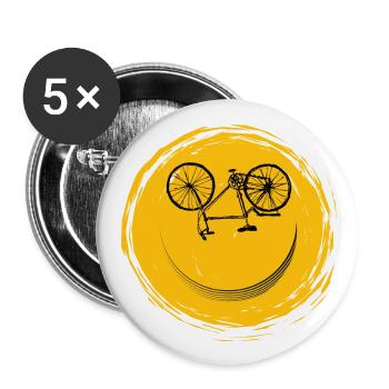 Bicycle face - Buttons large 2.2''/56 mm (5-pack) - white - Front