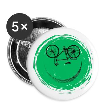 Bicycle Face - Buttons large 2.2''/56 mm (5-pack) - white - Front