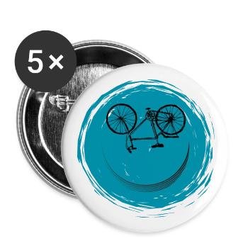 Bicycle Face - Buttons large 2.2''/56 mm (5-pack) - white - Front