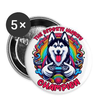Power Play Pup - The Esports Husky Champion - Buttons large 2.2''/56 mm (5-pack) - white - Front