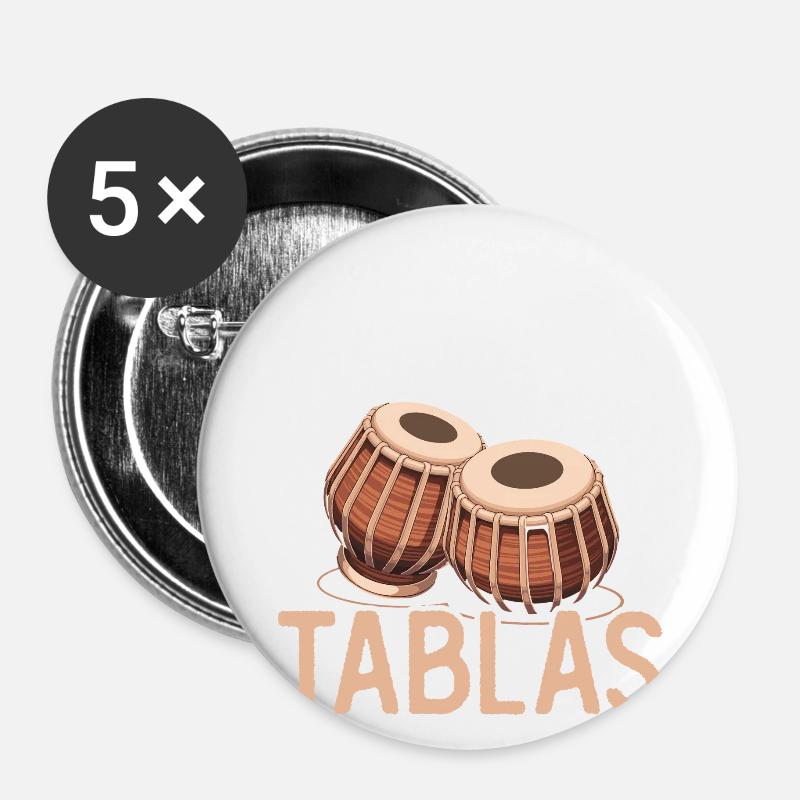 You can never have enough tablas - Buttons large 2.2''/56 mm (5-pack) - white