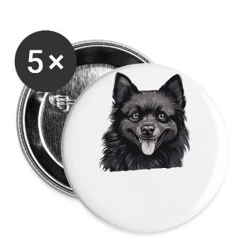 Schipperke Hair Ist Mein Lieblings -accessoire - Buttons groß 56 mm (5er Pack) - Weiß - Vorne