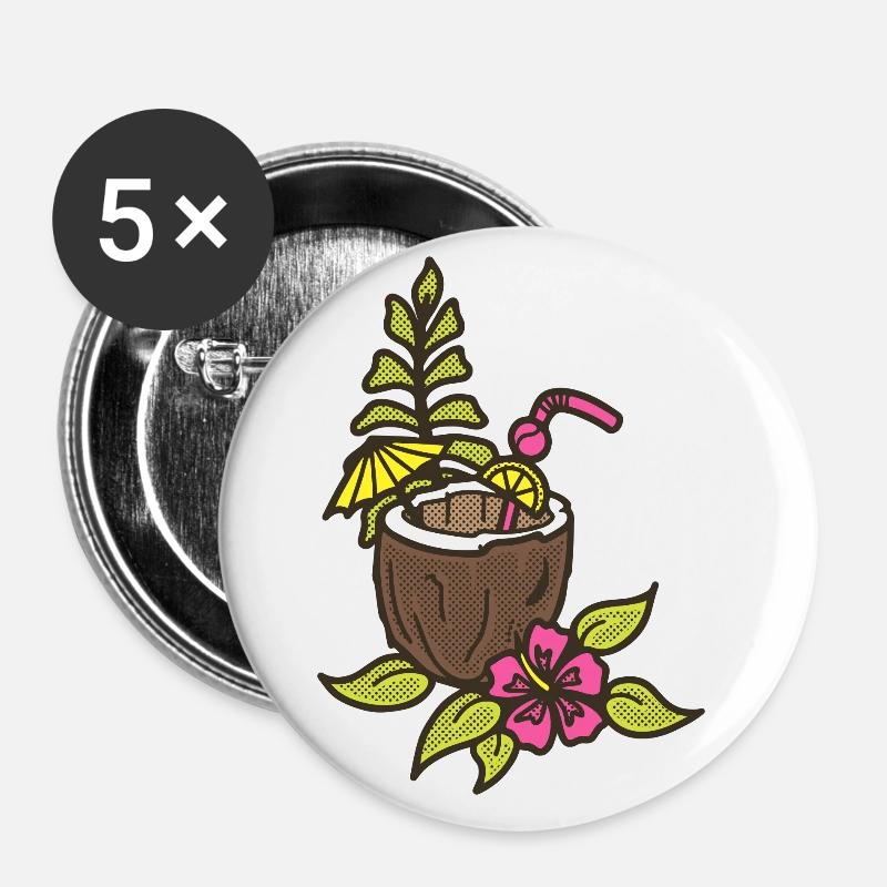 Coconut - Buttons large 2.2''/56 mm (5-pack) - white