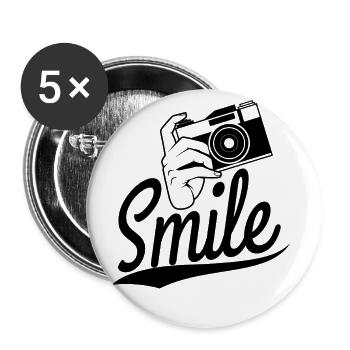 Photography photographer photo camera gift - Buttons large 2.2''/56 mm (5-pack) - white - Front
