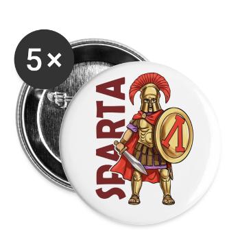 T-shirt SPARTA - Lot de 5 grands badges (56 mm) - blanc - Devant