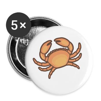 Krabbe Holy Crab - Buttons groß 56 mm (5er Pack) - Weiß - Vorne