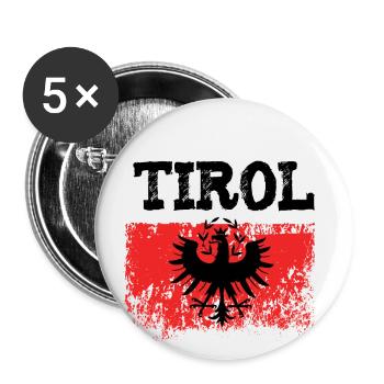 Tirol Adler Vintage Retro Look - Buttons groß 56 mm (5er Pack) - Weiß - Vorne