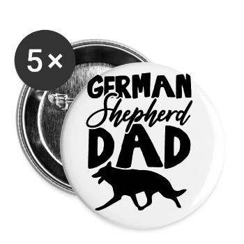deutscher schäferhund papa - Buttons groß 56 mm (5er Pack) - Weiß - Vorne