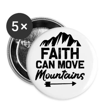 faith shifted mountains - Buttons large 2.2''/56 mm (5-pack) - white - Front